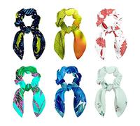 6 elastici lunghi per capelli con fiocco, per bambini, donne e ragazze, con foglie autunnali alla luce del sole
