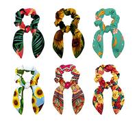 6 elastici lunghi per capelli con fiocco, per bambini, donne, ragazze, girasole, tre fiori gialli