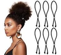 6 elastici per capelli antiscivolo per ricci naturali, regolabili in stile afro, con coulisse, elastici per capelli neri, elastici per capelli grandi, elastici per capelli da donna, ananas spessi e