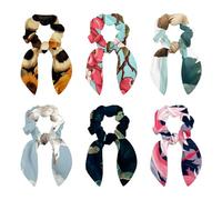 6 elastici per capelli con fiocco, elastici per capelli da coniglio, con motivo ciliegia, elastici per capelli, accessori per donne e ragazze