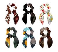 6 elastici per capelli con fiocco, elastici per capelli, elastici per capelli, elastici per capelli, fiocchi per coda di cavallo, accessori per donne, ragazze, bambini, animali antichi dinosauri