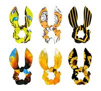 6 elastici per capelli con motivo girasole giallo, elastici per coda di cavallo, per donne, ragazze e bambini