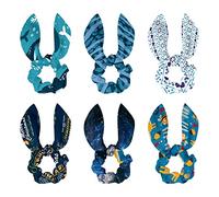 6 elastici per capelli con volpi, cervi blu, elastici per coda di cavallo, per donne, ragazze e bambini