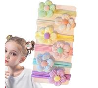 6 elastici per capelli da bambina, con fiori morbidi, elastici per coda di cavallo, graziosi accessori per capelli per bambine e compleanni