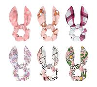 6 elastici per capelli disegnati a mano con margherite bianche foglie verdi rosa elastici per coda di cavallo elastici per capelli per donne ragazze bambini