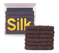 6 elastici per capelli in seta, piccoli, 22 momme, 100% pura seta di gelso, per donne e ragazze, elastici per capelli sottili e magri, non danneggiano (colore 10)