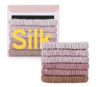 6 elastici per capelli in seta, piccoli, 22 momme, 100% pura seta di gelso, per donne e ragazze, elastici per capelli sottili e magri, non danneggiano (colore 13)