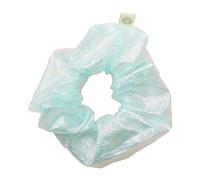 6 elastici per capelli laser da donna, in raso, per capelli Candy Color Scrunchies, morbido elastico, in tessuto, per coda di cavallo, senza danni ai capelli, per tutti i giorni, verde mare