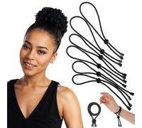 6 elastici regolabili per capelli ricci, neri senza danni, elastici lunghi, elastici per capelli naturali, accessori per capelli afro, code di cavallo, trecce ananas, donne e ragazze nere