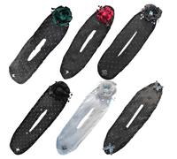 6 eleganti fermagli per chignon a forma di fiore, strumenti per lo styling floreale a rete, clip per capelli spessi, clip per capelli spessi, clip per matrimonio in chiffon a forma di rosa per donne