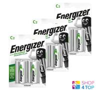 6 Energizer C HR14 Accu Ricaricabile batteries Power Plus 1.2V Nimh 2500mAh New