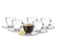 6 Espresso Occhiali 85ml Con 6 Piattino Tazza 12tlg Bicchieri-Espresso