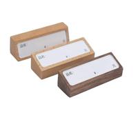 6 etichette in legno massiccio con base in legno acrilico per etichette dei prezzi e display di menu per negozio al dettaglio (legno di faggio)