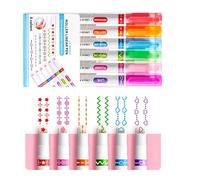 6 evidenziatori curvi a prova di perdite, per prendere appunti, scrivere a mano, progetti artistici, durata e scrittura fluida, penne curve