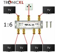 6-fach Premium Coassiale Distributore Antenna Switch Morbido TV Via Cavo DVB-T2