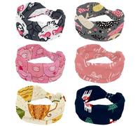 6 fasce elastiche da donna con pesci rosa, neri, gialli, meduse, stelle marine, fasce elastiche per capelli, antiscivolo, per allenamento, yoga, sport, corsa