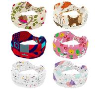 6 fasce elastiche da donna, con volpe, gufo, cervo, coniglio, uccello, antiscivolo, fascia per il sudore, fascia per la testa per yoga, allenamento, palestra, corsa, fitness, sport