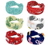 6 fasce elastiche da donna, motivo Love Red Lettera, assorbite dal sudore, sport, yoga, allenamento, fascia morbida e larga, annodata