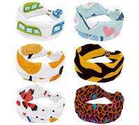 6 fasce elastiche per capelli da donna, con cuore, turbante, morbide, annodate, per yoga, allenamento quotidiano