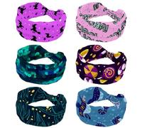 6 fasce elastiche per capelli da donna, larghe fasce per capelli Hello Different Language rosa, antiscivolo, fascia per il sudore per yoga, allenamento, sport, palestra, corsa, fitness