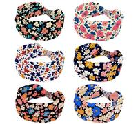 6 fasce elastiche per capelli per donne e ragazze, con fiori colorati, senza cuciture, antiscivolo, larghe, accessori per capelli