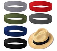 6 fasce elastiche per cappello da donna, per cappello da cowboy, accessori per cappelli di paglia Fedora Panama, 6 colori, Colori eleganti, taglia unica