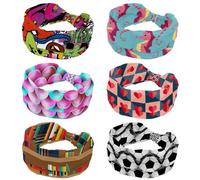 6 fasce larghe da donna con cavalluccio marino elastico per capelli antiscivolo fascia per il sudore fascia per la testa per yoga, palestra, corsa, fitness, sport