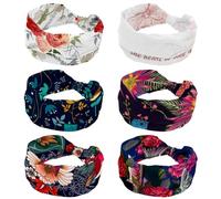 6 fasce larghe da donna rosa con cuore è come un fiore, fascia elastica per capelli, antiscivolo, fascia per il sudore, fascia per la testa per yoga, palestra, corsa, fitness, sport