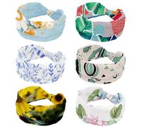 6 fasce larghe per capelli da donna, antiscivolo, sportive, con fiori e foglie, fascia larga per yoga, allenamento, tutti i giorni