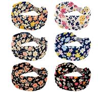 6 fasce larghe per capelli da donna, con fiori colorati, senza cuciture, antiscivolo, comode fasce per capelli annodate, fascia elastica per capelli, accessori per capelli alla moda