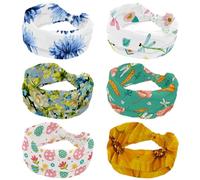 6 fasce larghe per capelli da donna, con libellula e fiori ad acquerello, fasce elastiche per capelli, antiscivolo, per yoga, allenamento, tutti i giorni