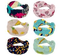 6 fasce larghe per capelli da donna, con motivo a cuori rosa, antiscivolo, per sport, yoga, allenamento, uso quotidiano