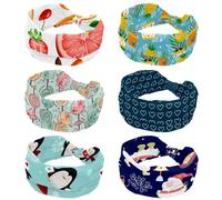 6 fasce larghe per capelli da donna, con motivo a torta di ananas giallo, fasce elastiche per capelli, per yoga, allenamento, tutti i giorni