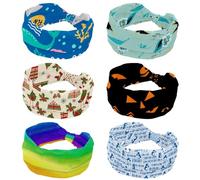 6 fasce larghe per capelli da donna, con rondine e fiori, antiscivolo, per sport, fasce elastiche per la testa, per yoga, allenamento, tutti i giorni