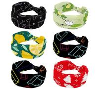 6 fasce larghe per capelli da donna, graziose fasce per capelli con rana che cantano, antiscivolo, fasce elastiche per capelli, per yoga, allenamento, tutti i giorni