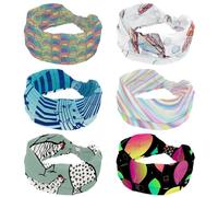 6 fasce larghe per capelli da donna, tartarughe marine oceaniche, meduse, acquerelli, fasce elastiche per capelli, antiscivolo, turbante, per allenamento, yoga, sport, corsa