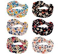 6 fasce per capelli con motivo floreale da donna, elastiche, larghe, morbide, per yoga, corsa, sport, allenamento, viaggi
