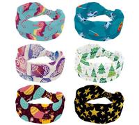 6 fasce per capelli da donna, alla moda, larghe, con razzo e astronauti, fascia elastica per la testa, per sport, allenamento, turbante
