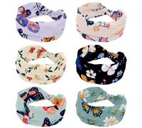 6 fasce per capelli da donna, colorate farfalle con motivo floreale, fasce per capelli antiscivolo, fasce per capelli traspiranti sportive, alla moda