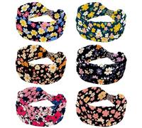 6 fasce per capelli da donna con fiori colorati senza cuciture, elastiche, larghe e morbide, per yoga, allenamento, sport, corsa, viaggi, accessori per capelli