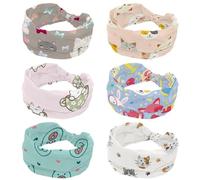 6 fasce per capelli da donna, con simpatico gatto in stile cartone animato, annodate, per yoga, allenamento, morbido, elastico, accessori per capelli alla moda