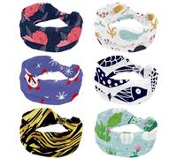 6 fasce per capelli da donna, morbide e larghe, con parole marine, delfino, tartaruga marina, pesce, antiscivolo, per allenamento, yoga, fitness, viaggi, palestra, accessori per capelli