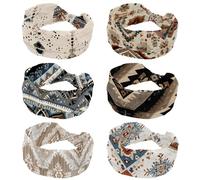 6 fasce per capelli da donna, morbide fasce elastiche per capelli, per yoga, vintage, etniche, senza cuciture, traspiranti, per corsa, sport, allenamento, viaggi