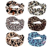 6 fasce per capelli da donna, morbide, larghe, astratte, leopardate, antiscivolo, per allenamento, yoga, fitness, viaggi, palestra, accessori per capelli
