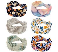 6 fasce per capelli da donna, motivo squame di sirena con fiore, fasce elastiche larghe, alla moda, turbante, fascia per la testa, per yoga, allenamento, fascia per capelli, accessori per capelli