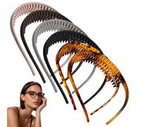6 Fasce per Capelli in Plastica per Chi Porta gli Occhiali - Fasce a Forma di U Antiscivolo per Donne - Cerchietti Compatibili con gli Occhiali per Uomini e Donne - Fasce che Restano al Loro Posto