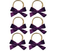 6 fasce per capelli in velluto per bambini, con fiocco, per bambini, per compleanno, Natale