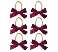 6 fasce per capelli in velluto per bambini, con fiocco, per bambini, per compleanno, Natale