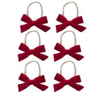 6 fasce per capelli in velluto per bambini, con fiocco, per bambini, per compleanno, Natale