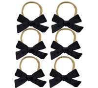6 fasce per capelli in velluto per bambini, con fiocco, per bambini, per compleanno, Natale